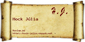 Hock Júlia névjegykártya
