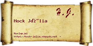 Hock Júlia névjegykártya